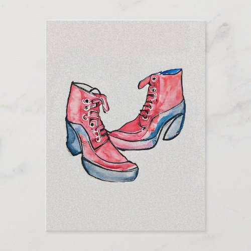 No 01 Hand Drawing Of Funny Shoes Collection Postcard