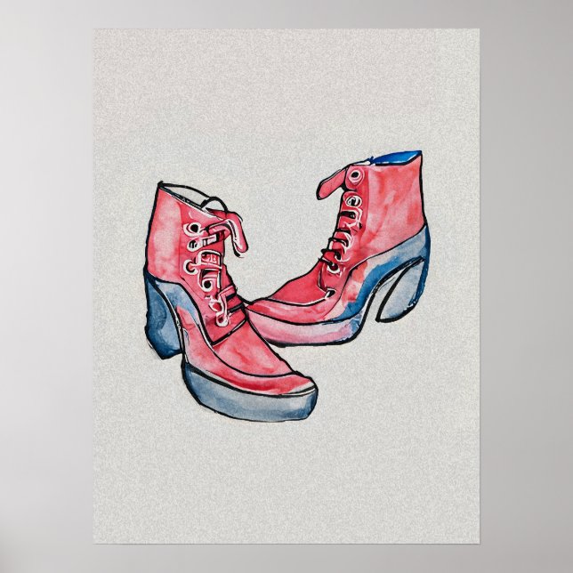 No 01, Hand Drawing Of Funny Shoes Collection Poster (Front)