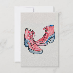 No 01, Hand Drawing Of Funny Shoes Collection Thank You Card