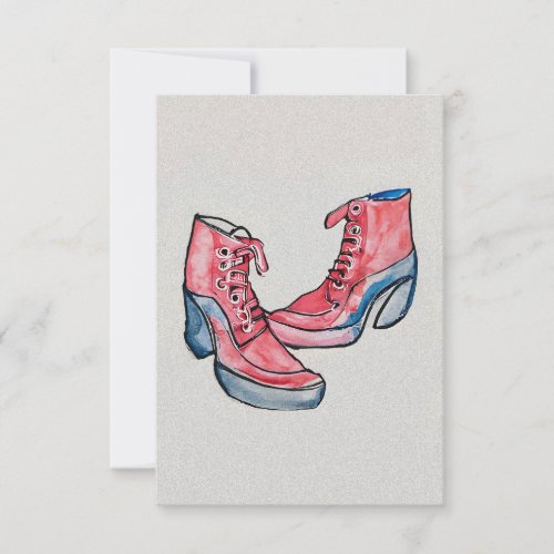 No 01 Hand Drawing Of Funny Shoes Collection Thank You Card