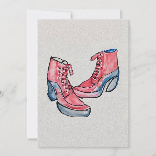 No 01 Hand Drawing Of Funny Shoes Collection Thank You Card
