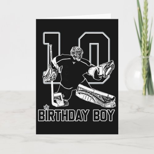 No. 10 Ice Hockey Goalie Happy 10th Birthday Boy 
