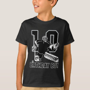 No. 10 Ice Hockey Goalie Happy 10th Birthday Boy T-Shirt