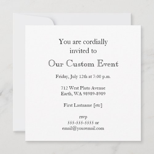 No. 14 custom invitations