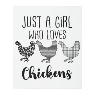 No 1/2, Just A Girl Who Loves Chickens, Funny Metal Print