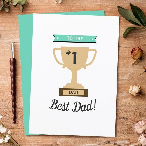 No 1 Best Dad Award Whimsy Trophy Fathers Day