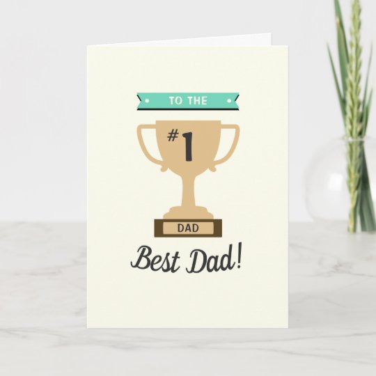 No. 1 Best Dad Award Whimsy Trophy Father's Day Card | Zazzle.com