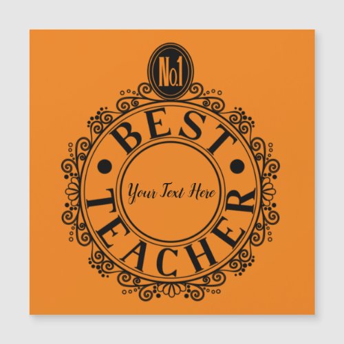 No1 Best Teacher Black Line Design Typography