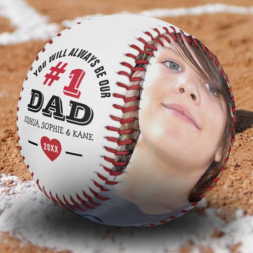No1 Dad Always Photo Collage  Fathers Day Baseball