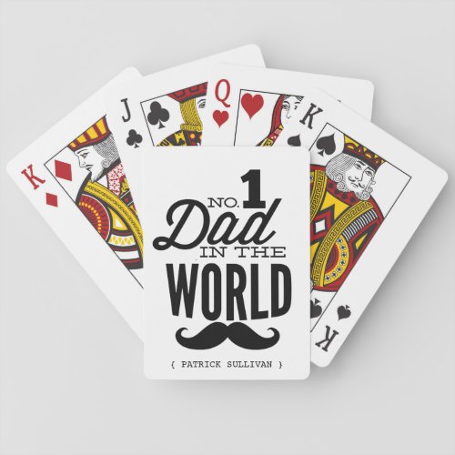 No1 Dad in the World Mustache Playing Cards