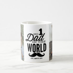 No. 1 Dad in the World Photo Collage Father's Day Coffee Mug