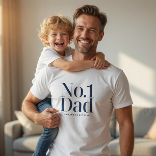 No.1 Dad Personalized T-Shirt Custom Dad
