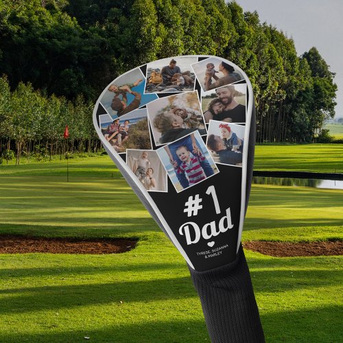 No1 Dad Photo Collage Golf Head Cover