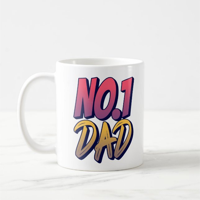 No.1 Dad Text Father's Day Coffee Mug (Left)