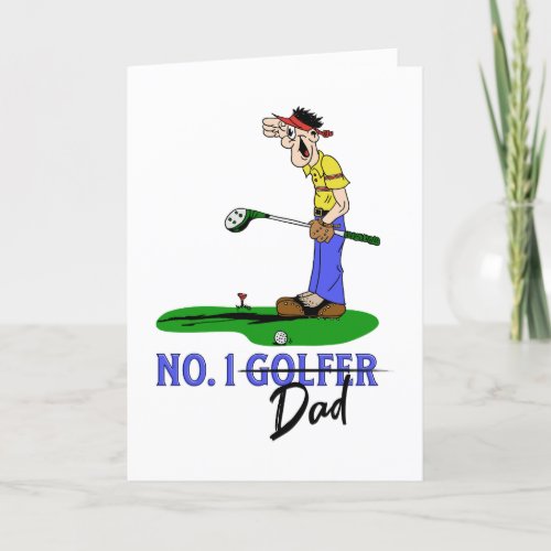 No 1 Golfer Dad Holiday Card