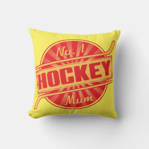 No 1 Hockey Mum Name and Number Throw Pillow