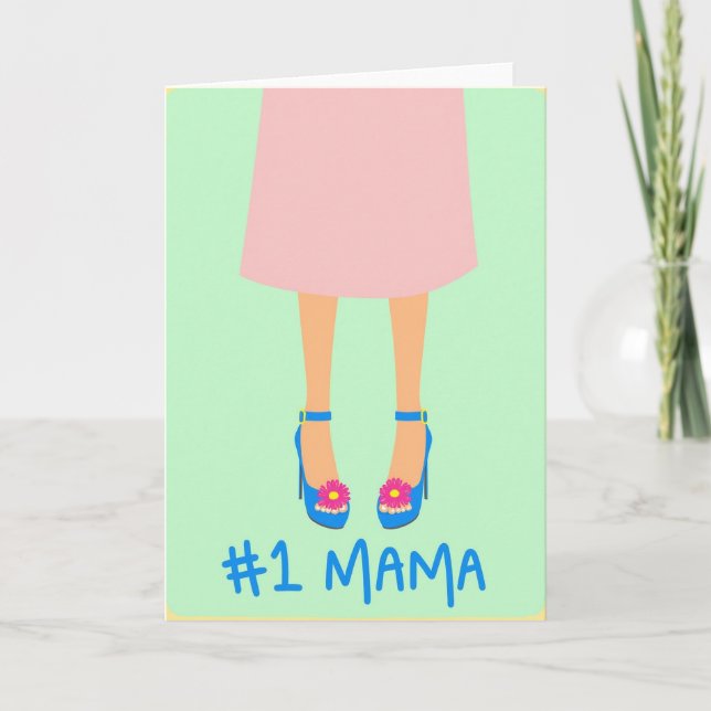 No 1 Mama Illustration Card (Front)