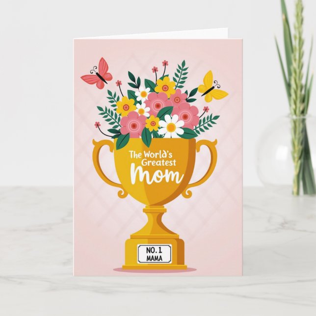 No 1 Mama Trophy Bouquet Card (Front)
