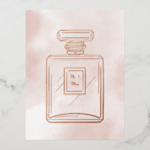 No. 1 Mom Elegant Perfume Watercolor Mother's Day Foil Holiday Postcard
