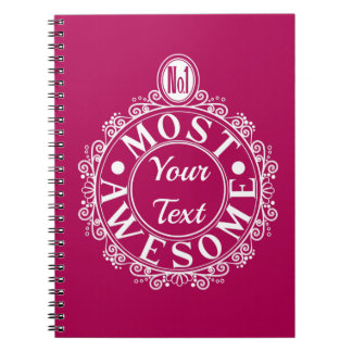 No.1 Most Awesome (Your Text) Custom White Line Notebook