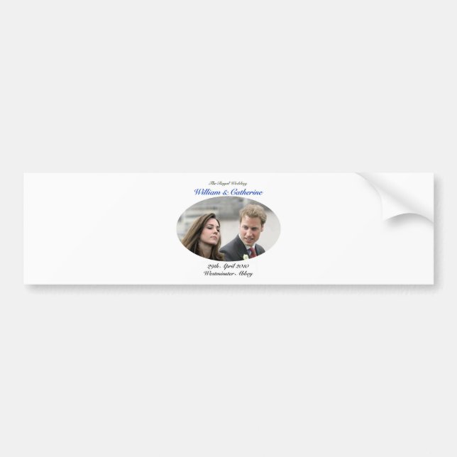 No.1 The Royal Wedding William & Catherine Bumper Sticker (Front)