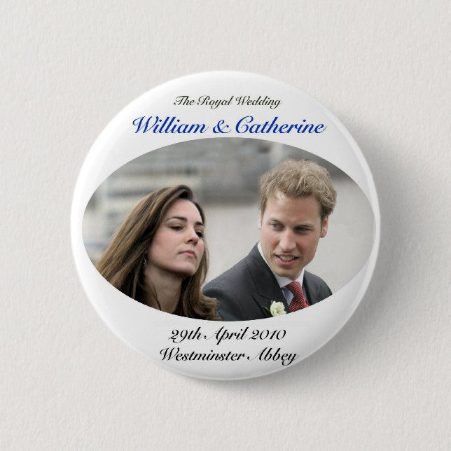 No.1 The Royal Wedding William & Catherine Pinback Button (Front)