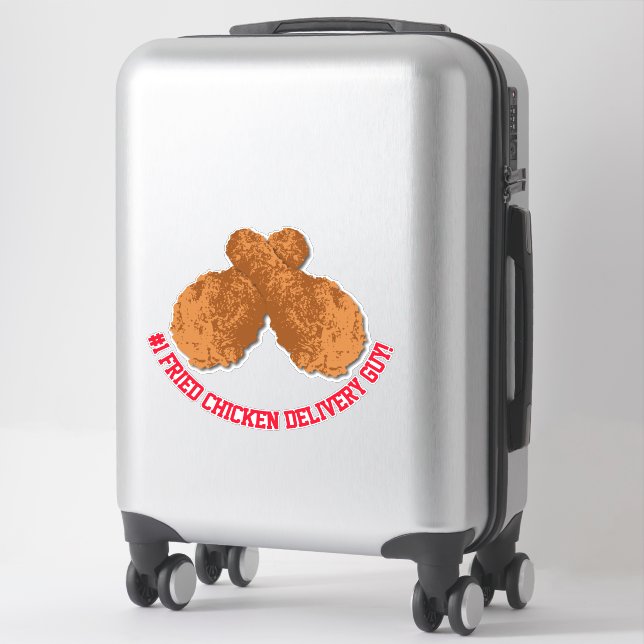 No 1 Top Fried Chicken Takeout Delivery Guy Winner Sticker (Suitcase)