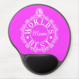 No.1 World’s Best Mom Emblem Classic White on pink Gel Mouse Pad