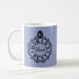No.1 Worlds Best Dad Custom Black Line Typography Coffee Mug