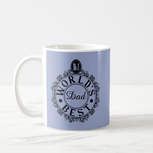 No1 Worlds Best Dad Custom Black Line Typography Coffee Mug