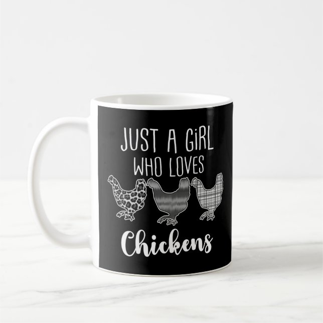 No 2/2, Just A Girl Who Loves Chickens, Funny Coffee Mug (Left)