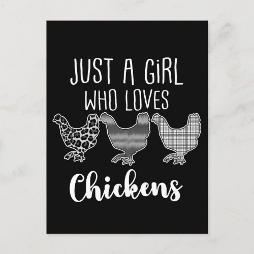 No 22 Just A Girl Who Loves Chickens Funny Postcard