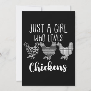 No 2/2, Just A Girl Who Loves Chickens, Funny Thank You Card