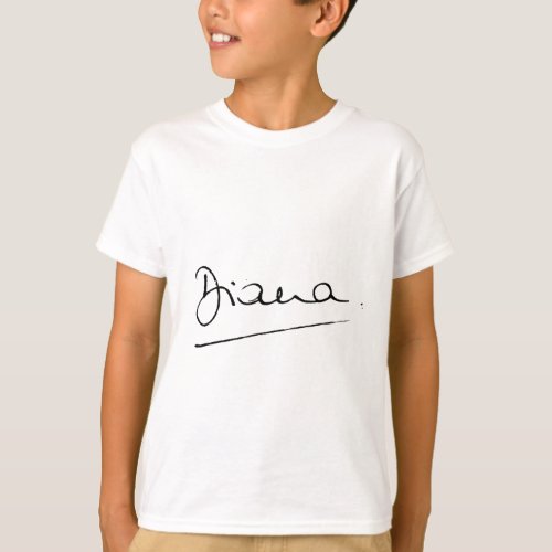 No34 The signature of Princess Diana T_Shirt