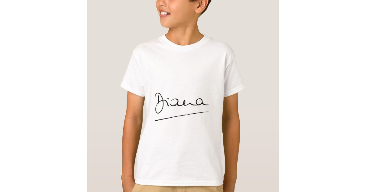 No 34 The Signature Of Princess Diana T Shirt Zazzle Com