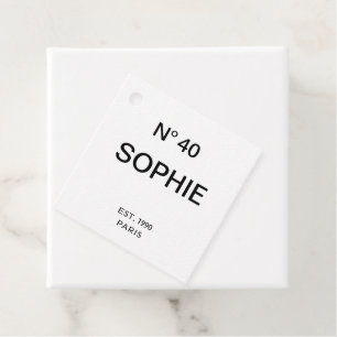 No 40 French Chic 40th Birthday Party Favor Tags