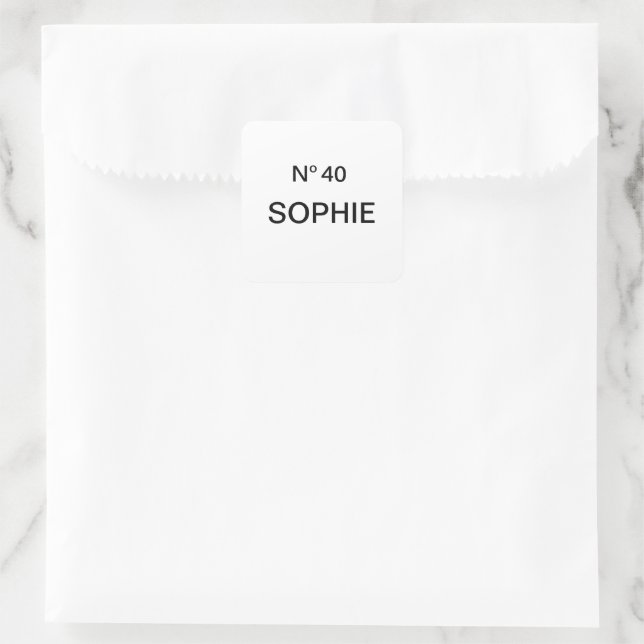 No 40 French Chic 40th Birthday Party Square Sticker (Bag)