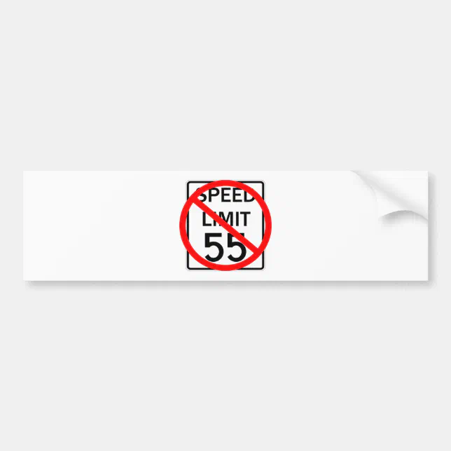 No 55 mph Speed Limit Sign Bumper Sticker | Zazzle