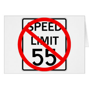 No 55 mph Speed Limit Sign Cards