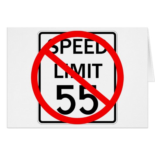 No 55 mph Speed Limit Sign Cards (Front Horizontal)