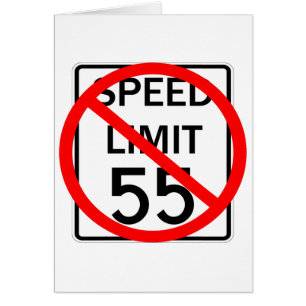 No 55 mph Speed Limit Sign Cards