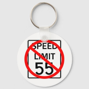 No 55 mph Speed Limit Sign Keychain