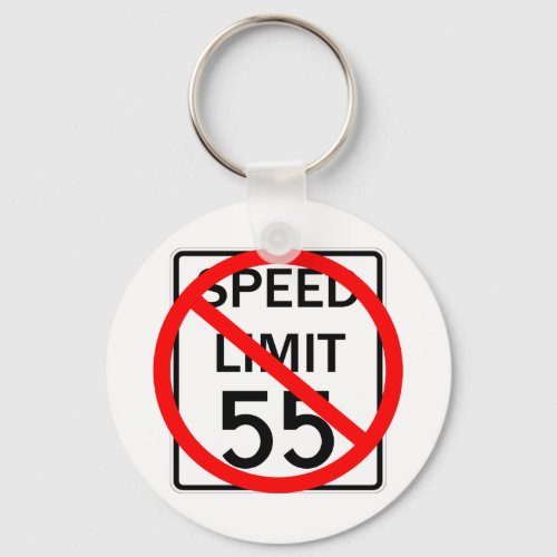 No 55 mph Speed Limit Sign Keychain