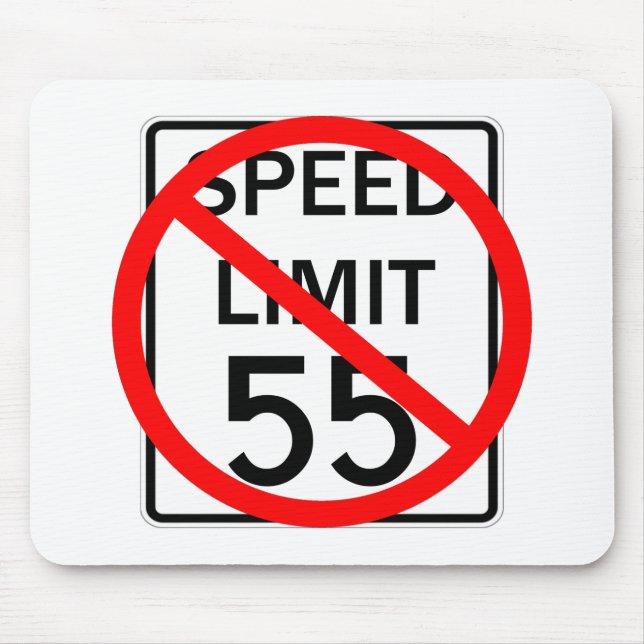 No 55 mph Speed Limit Sign Mouse Pad (Front)