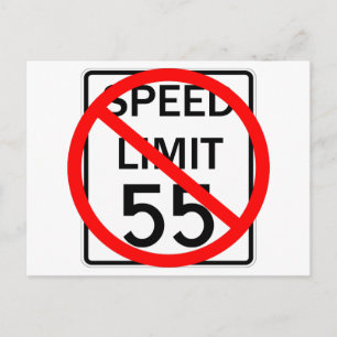 No. 55 mph Speed Limit Sign Postcard