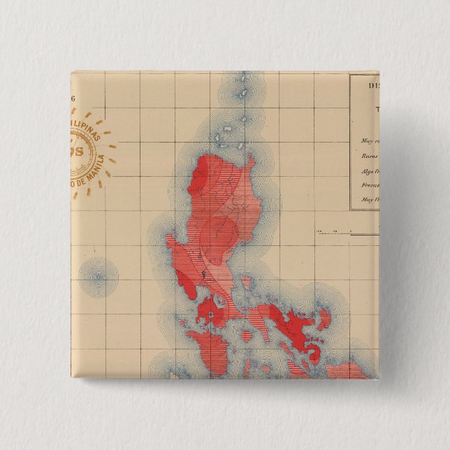 No 6 Distribution Temblores Signs Pinback Button (Front)