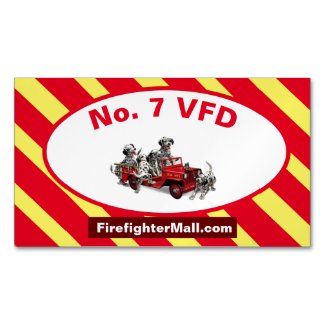 No. 7 VFD Dalmation Firefighters Business Card Mag