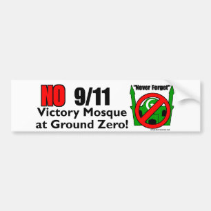 NO 9/11 Victory Mosque Bumper Sticker