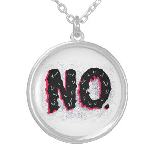 No: A Handwritten Negative Statement Silver Plated Necklace