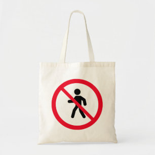 No Access Pedestrians Sign   Budget Tote Bag